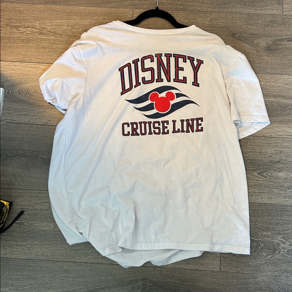 Disney Cruise Line White Tee with Red and Black Logo